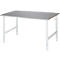Rau Table de travail Tom, hauteur réglable manuellement, plateau MDF 25 mm avec revêtement inox, jusqu'à 500 kg, L 1500 x P 1000 x H 760-1080 mm, argent/gris clair