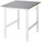 Rau Table de travail Tom, hauteur réglable manuellement, plateau MDF 25 mm avec revêtement inox, jusqu'à 500 kg, L 750 x P 1000 x H 760-1080 mm, argent/gris clair