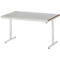 Rau werktafel Adlatus, elektrisch in hoogte verstelbaar, 25 mm MDF blad, roestvrij stalen bekleding, tot 150 kg, B 1500 x D 800 x H 720-1120 mm, zilver/lichtgrijs