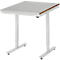Rau werktafel Adlatus, elektrisch in hoogte verstelbaar, 25 mm MDF blad, roestvrij stalen bekleding, tot 150 kg, B 750 x D 800 x H 720-1120 mm, zilver/lichtgrijs