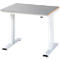 Rau werktafel Adlatus, elektrisch in hoogte verstelbaar, 25 mm MDF-plaat met roestvrijstalen coating, tot 300 kg, B 1000 x D 800 x H 720-1120 mm, zilver/lichtgrijs