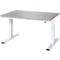 Rau werktafel Adlatus, elektrisch in hoogte verstelbaar, 25 mm MDF-plaat met roestvrijstalen coating, tot 300 kg, B 1500 x D 1000 x H 720-1120 mm, zilver/lichtgrijs