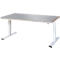 Rau werktafel Adlatus, elektrisch in hoogte verstelbaar, 25 mm MDF-plaat met roestvrijstalen coating, tot 300 kg, B 2000 x D 1000 x H 720-1120 mm, zilver/lichtgrijs