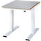 Rau werktafel Adlatus, elektrisch in hoogte verstelbaar, 25 mm MDF-plaat met roestvrijstalen coating, tot 300 kg, B 750 x D 1000 x H 720-1120 mm, zilver/lichtgrijs