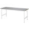 Rau werktafel Jerry, handmatig in hoogte verstelbaar, 25 mm MDF blad met roestvrij stalen bekleding, tot 300 kg, B 2000 x D 800 x H 800-850 mm, zilver/lichtgrijs