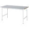 Rau werktafel Jerry, handmatig in hoogte verstelbaar, 25 mm MDF-plaat met plaatstalen bekleding, tot 300 kg, B 1500 x D 800 x H 800-850 mm, zilver/lichtgrijs
