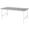 Rau werktafel Jerry, handmatig in hoogte verstelbaar, 25 mm MDF-plaat met plaatstalen bekleding, tot 300 kg, B 2000 x D 1000 x H 800-850 mm, zilver/lichtgrijs