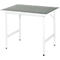 Rau werktafel Jerry, handmatig in hoogte verstelbaar, 25 mm spaanplaat met linoleum bekleding, tot 300 kg, B 1000 x D 800 x H 800-850 mm, lichtgrijs/lichtgrijs