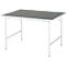 Rau werktafel Jerry, handmatig in hoogte verstelbaar, 25 mm spaanplaat met linoleum bekleding, tot 300 kg, B 1250 x D 1000 x H 800-850 mm, lichtgrijs/lichtgrijs