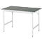 Rau werktafel Jerry, handmatig in hoogte verstelbaar, 25 mm spaanplaat met linoleum bekleding, tot 300 kg, B 1250 x D 800 x H 800-850 mm, lichtgrijs/lichtgrijs