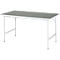 Rau werktafel Jerry, handmatig in hoogte verstelbaar, 25 mm spaanplaat met linoleum bekleding, tot 300 kg, B 1500 x D 800 x H 800-850 mm, lichtgrijs/lichtgrijs