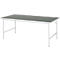 Rau werktafel Jerry, handmatig in hoogte verstelbaar, 25 mm spaanplaat met linoleum bekleding, tot 300 kg, B 2000 x D 1000 x H 800-850 mm, lichtgrijs/lichtgrijs