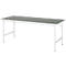 Rau werktafel Jerry, handmatig in hoogte verstelbaar, 25 mm spaanplaat met linoleum bekleding, tot 300 kg, B 2000 x D 800 x H 800-850 mm, lichtgrijs/lichtgrijs