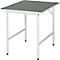 Rau werktafel Jerry, handmatig in hoogte verstelbaar, 25 mm spaanplaat met linoleum bekleding, tot 300 kg, B 750 x D 1000 x H 800-850 mm, lichtgrijs/lichtgrijs