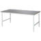 Rau werktafel Tom, handmatig in hoogte verstelbaar, 25 mm MDF blad met roestvrij stalen bekleding, tot 500 kg, B 2000 x D 1000 x H 760-1080 mm, zilver/lichtgrijs