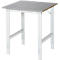 Rau werktafel Tom, handmatig in hoogte verstelbaar, 25 mm MDF blad met roestvrij stalen bekleding, tot 500 kg, B 750 x D 800 x H 760-1080 mm, zilver/lichtgrijs