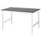 Rau werktafel Tom, handmatig in hoogte verstelbaar, 25 mm spaanplaat met linoleum bekleding, tot 500 kg, B 1500 x D 1000 x H 760-1080 mm, lichtgrijs/lichtgrijs
