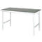 Rau werktafel Tom, handmatig in hoogte verstelbaar, 25 mm spaanplaat met linoleum bekleding, tot 500 kg, B 1500 x D 800 x H 760-1080 mm, lichtgrijs/lichtgrijs