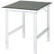 Rau werktafel Tom, handmatig in hoogte verstelbaar, 25 mm spaanplaat met linoleum bekleding, tot 500 kg, B 750 x D 1000 x H 760-1080 mm, lichtgrijs/lichtgrijs