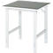 Rau werktafel Tom, handmatig in hoogte verstelbaar, 25 mm spaanplaat met linoleum bekleding, tot 500 kg, B 750 x D 800 x H 760-1080 mm, lichtgrijs/lichtgrijs