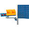 Rau zwenkarm voor in hoogte verstelbare werkpleksystemen Series E, inclineerbaar legbord met opstaande randen, B 445 x D 250 x H 15 mm, tot 15 kg
