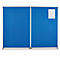 Raumteiler magnetoplan, Textil doppelseitig/Metall, T-Tuss, B 1250 x T 350 x H 1800 mm, taubenblau