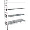 Rayonnage à emboîter aluminium, module d'extension, avec 4 étagères grillagées en plastique, H 1800 x l. 1000 x P 400 mm