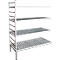 Rayonnage à emboîter aluminium, module d'extension, avec 4 étagères grillagées en plastique, H 1800 x l. 1000 x P 500 mm