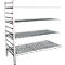Rayonnage à emboîter aluminium, module d'extension, avec 4 étagères grillagées en plastique, H 1800 x l. 1200 x P 500 mm