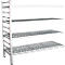 Rayonnage à emboîter aluminium, module d'extension, avec 4 étagères grillagées en plastique, H 1800 x l. 1500 x P 400 mm