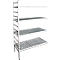 Rayonnage à emboîter aluminium, module d'extension, avec 4 étagères grillagées en plastique, H 1800 x l. 800 mm x l. 500 mm