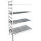Rayonnage à emboîter aluminium, module d'extension, avec 4 étagères grillagées en plastique, H 1800 x l. 800 mm x l. 600 mm