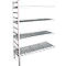 Rayonnage à emboîter aluminium, module d'extension, avec 4 étagères grillagées en plastique, H 1950 x l. 1000 x P 400 mm