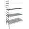 Rayonnage à emboîter aluminium, module d'extension, avec 4 étagères grillagées en plastique, H 1950 x l. 1000 x P 600 mm