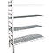 Rayonnage à emboîter aluminium, module d'extension, avec 4 étagères grillagées en plastique, H 1950 x l. 1200 x P 400 mm