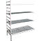 Rayonnage à emboîter aluminium, module d'extension, avec 4 étagères grillagées en plastique, H 1950 x l. 1200 x P 500 mm