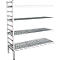 Rayonnage à emboîter aluminium, module d'extension, avec 4 étagères grillagées en plastique, H 1950 x l. 1500 x P 400 mm