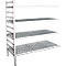 Rayonnage à emboîter aluminium, module d'extension, avec 4 étagères grillagées en plastique, H 1950 x l. 1500 x P 500 mm