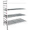 Rayonnage à emboîter aluminium, module d'extension, avec 4 étagères grillagées en plastique, H 1950 x l. 1500 x P 600 mm