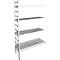 Rayonnage à emboîter aluminium, module d'extension, avec 4 étagères grillagées en plastique, H 1950 x l. 800 x P 400 mm