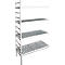 Rayonnage à emboîter aluminium, module d'extension, avec 4 étagères grillagées en plastique, H 1950 x l. 800 x P 500 mm