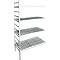 Rayonnage à emboîter aluminium, module d'extension, avec 4 étagères grillagées en plastique, H 1950 x l. 800 x P 600 mm