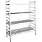 Rayonnage à emboîter aluminium, module de base, avec 4 étagères grillagées en plastique, H 1800 x l. 1000 x P 400 mm