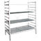 Rayonnage à emboîter aluminium, module de base, avec 4 étagères grillagées en plastique, H 1950 x l. 1200 x P 500 mm