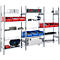Rayonnage à emboîter FBR 2200, rayonnage complet 2,08 m, 1 module de base et 2 modules d’extension avec 15 tablettes