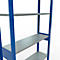 Rayonnage à emboîter MULTIplus150 - utilisable des 2 côtés - module de base - l. 1000 x P 300 x H 2500 mm - 6 étagères - capacité de charge par étagère 150 kg - renforcé par des traverses de longueur - acier - bleu gentiane RAL 5010