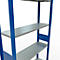 Rayonnage à emboîter MULTIplus150 - utilisable des 2 côtés - module de base - l. 1000 x P 300 x H 3000 mm - 7 étagères - capacité de charge par étagère 150 kg - renforcé par des traverses de longueur - acier - bleu gentiane RAL 5010