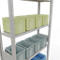Rayonnage à emboîter MULTIplus150 - utilisable des 2 côtés - module de base - l. 1000 x P 300 x H 3000 mm - 7 étagères - capacité de charge par étagère 150 kg - renforcé par des traverses de longueur - acier - gris clair RAL 7035