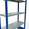 Rayonnage à emboîter MULTIplus150 - utilisable des 2 côtés - module de base - l. 1000 x P 400 x H 2500 mm - 5 étagères - capacité de charge par étagère 150 kg - renforcé par des traverses de longueur - acier - bleu gentiane RAL 5010