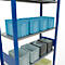 Rayonnage à emboîter MULTIplus150 - utilisable des 2 côtés - module de base - l. 1000 x P 400 x H 3000 mm - 7 étagères - capacité de charge par étagère 150 kg - renforcé par des traverses de longueur - acier - bleu gentiane RAL 5010